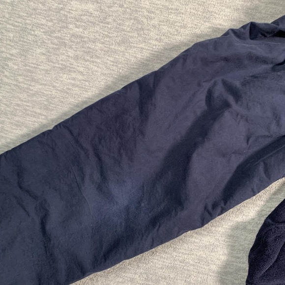 J‎ Crew Jacket Mens Small Navy Blue Bomber Snap Front Cotton Raglan Varsity Coat - Picture 10 of 11